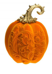 citrouille floquée, citrouille halloween, décoration halloween luxe, Citrouille Luxe Halloween, Floquée Orange
