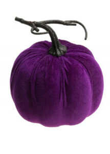 citrouille velours, citrouille halloween, décoration halloween, Citrouille Halloween, Velours Violet, 17 cm