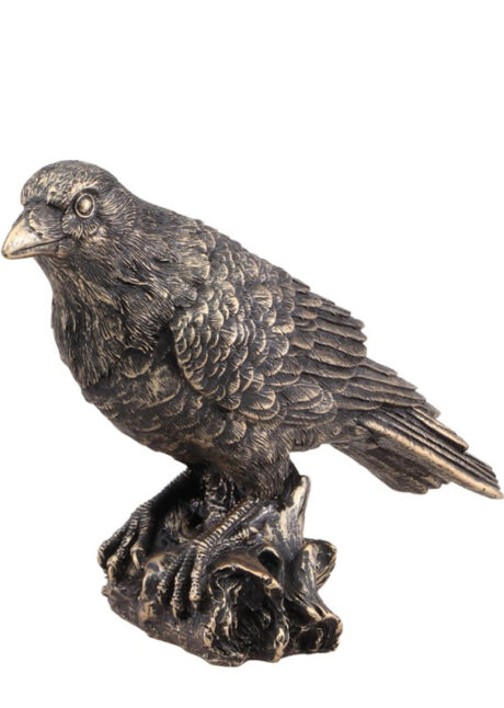 corbeau Halloween, corbeau déco résine, corbeau déco bronze, Corbeau en Résine, Effet Bronze