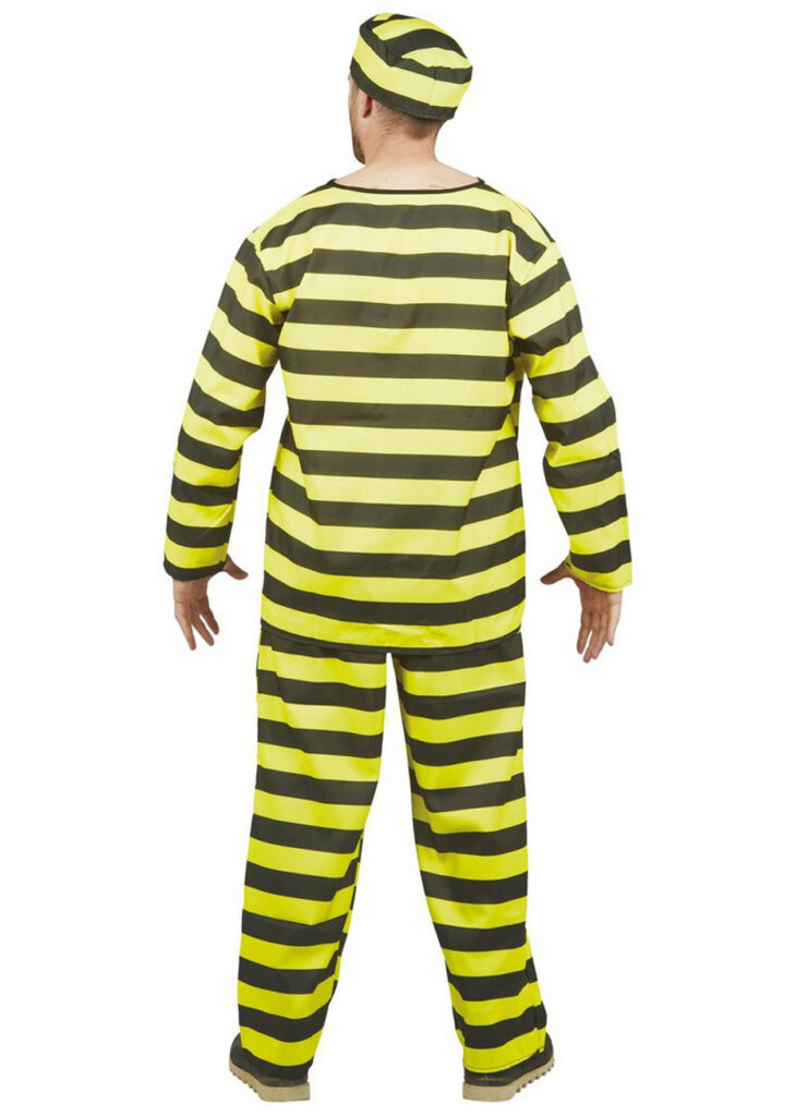 Costume De Prisonnier Orange - Déguisement Adulte Avec Panneau D'info Et Carte - Carnaval Halloween - 4