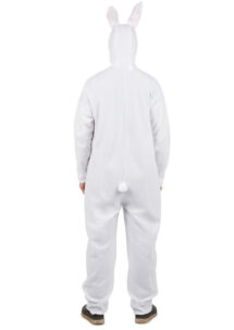 Déguisement Lapin en peluche blanc Adulte (combinaison à capuche-masque)  chez DeguizFetes.