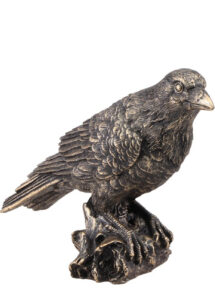 corbeau Halloween, corbeau déco résine, corbeau déco bronze