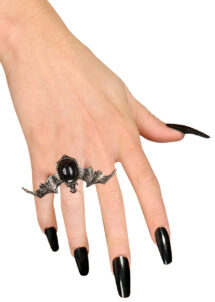 bague chauve souris, bijoux halloween, bague métal chauve souris