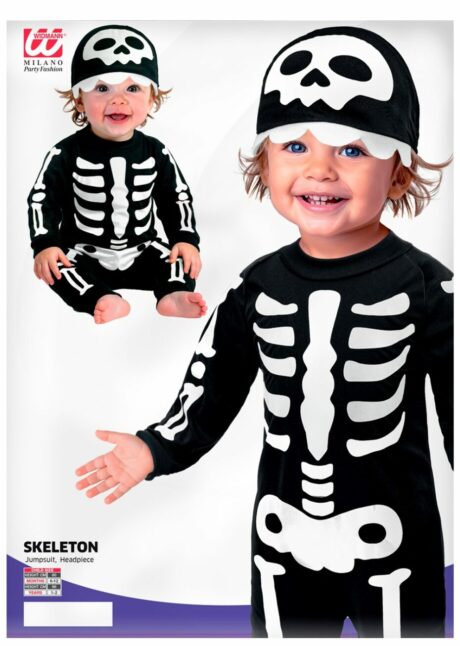 déguisement squelette bébé, déguisement bébé squelette Halloween, déguisement Halloween bébé, Déguisement de Squelette Bébé, Combinaison et Bonnet