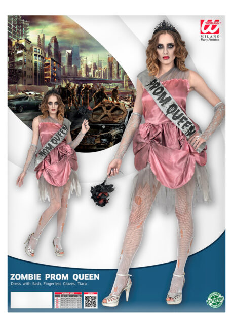 déguisement zombie femme, costume reine promo zombie, déguisement halloween femme, Déguisement Reine du Bal de Promo Zombie