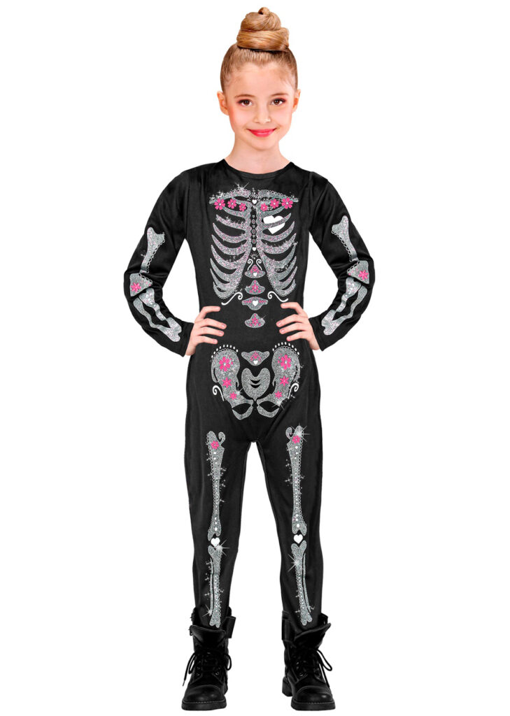 Costume Squelette Fille Jour Des Morts - Robe Avec Jupon Pour Halloween