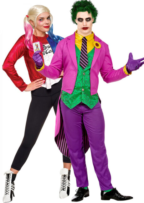 déguisements couples joker et Harley Quinn, costumes duos Harley Quinn et joker, Déguisements Couple, Joker et Harley Quinn