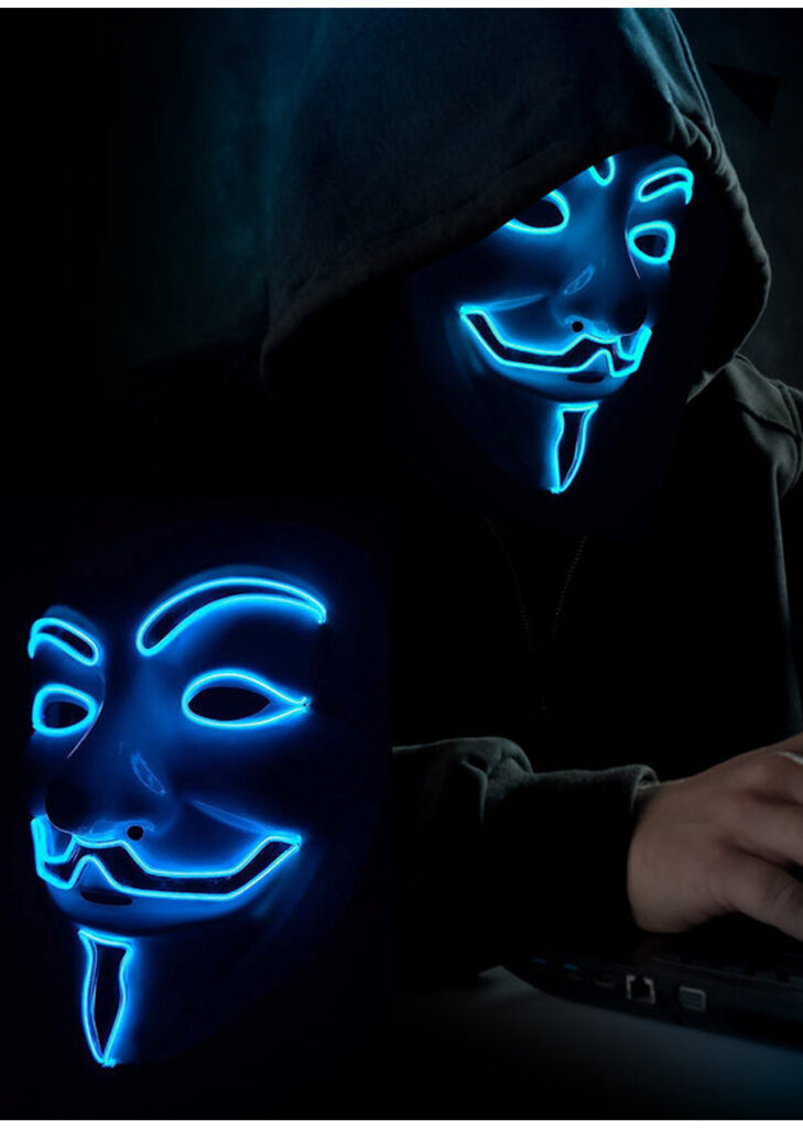 Masque LED Halloween Tête De Loup – 3 Modes Clignotants (lent/rapide/continu) – Cosplay, Fête, Déguisement Lumineux