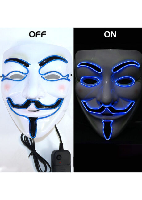masque anonymous, masque lumineux anonymous, masque led anonymous, Masque Anonymous, Lumineux Bleu