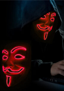 masque anonymous, masque lumineux anonymous, masque led anonymous, Masque Anonymous, Lumineux Rouge