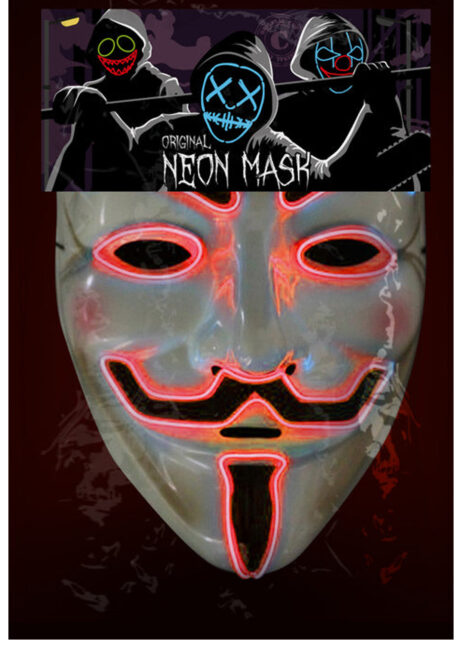 masque anonymous, masque lumineux anonymous, masque led anonymous, Masque Anonymous, Lumineux Rouge