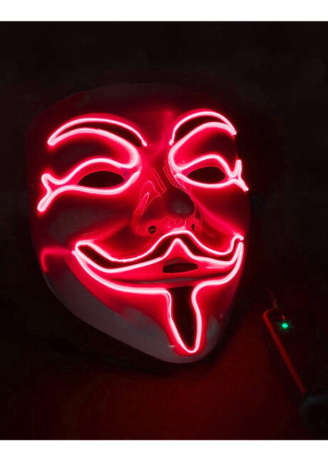 masque anonymous, masque lumineux anonymous, masque led anonymous, Masque Anonymous, Lumineux Rouge