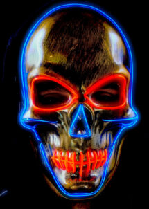 masque led lumineux, masque squelette lumineux, masque halloween