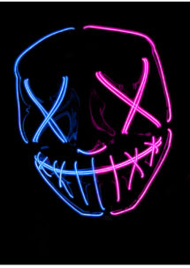 masque lumineux purge led, masque halloween lumineux, masque lumineux halloween