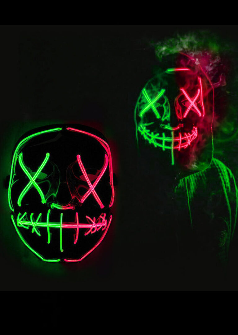 Masque Nightmare La Purge, Lumineux Rouge et Vert Aux Feux de la Fête Paris