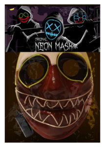 masque led sourire, masque lumineux, masque halloween