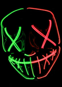 masque led purge, masque la purge, masque lumineux led, masque halloween, American nightmare, Masque Nightmare La Purge, Lumineux Rouge et Vert