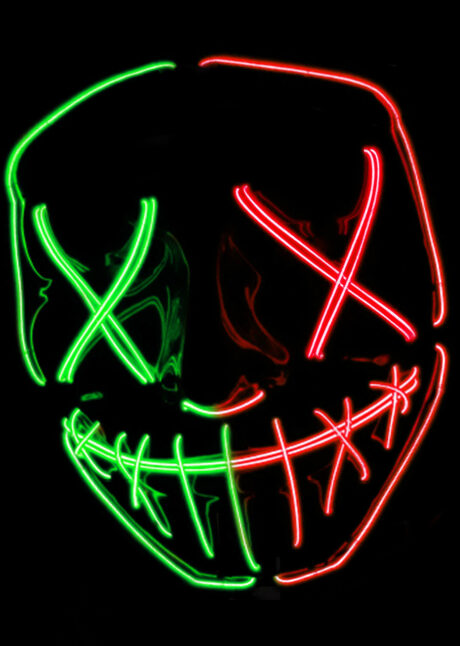 Masque Halloween LED, Masque Lumineux Halloween,Masques Halloween Cosplay  LED, pour Décoration Fête Fe