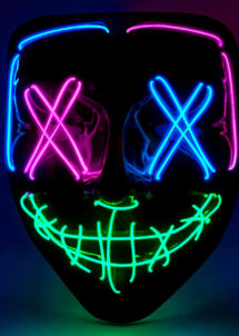 masque led purge, masque la purge, masque lumineux led, masque halloween, American nightmare, Masque Nightmare La Purge, Lumineux Bleu, Rose, Vert