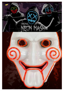 masque saw led, masque lumineux saw, masque halloween saw