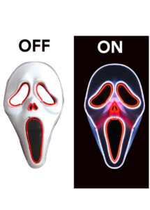 masque scream lumineux, masque ghost face led, masque de scream led