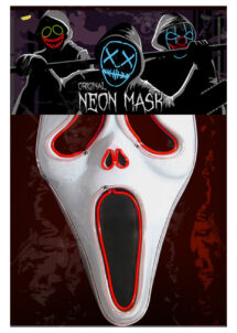 masque scream lumineux, masque ghost face led, masque de scream led
