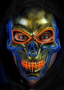 masque led lumineux, masque squelette lumineux, masque halloween
