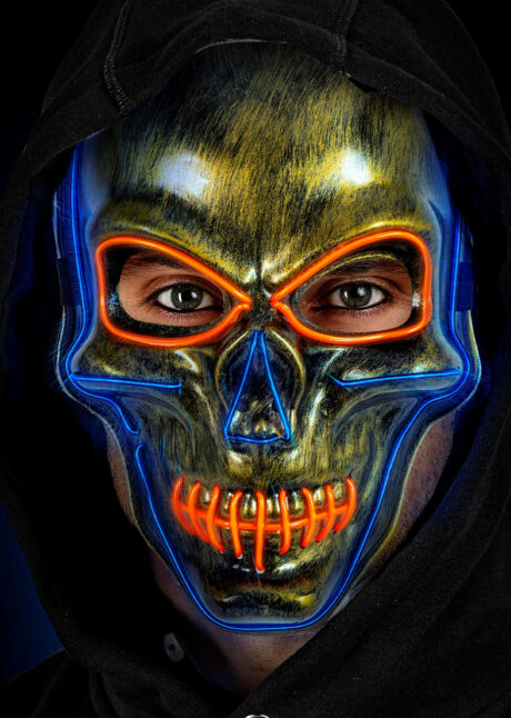 masque led lumineux, masque squelette lumineux, masque halloween, Masque de Squelette, Lumineux