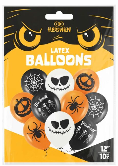 ballons halloween, ballons citrouille, ballons latex Halloween, Ballons Latex Halloween 30 cm