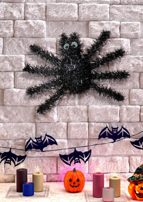 décoration halloween enfant, décoration araignée, Décoration Araignée Fils Noirs Paillettes