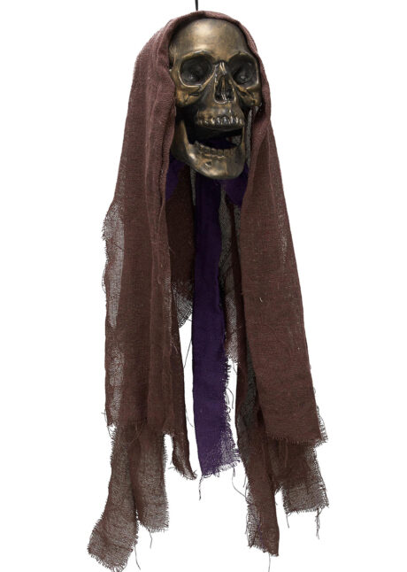 décoration halloween, faux crâne, tête de mort, suspension lumineuse, Suspension Tête de Mort Lumineuse