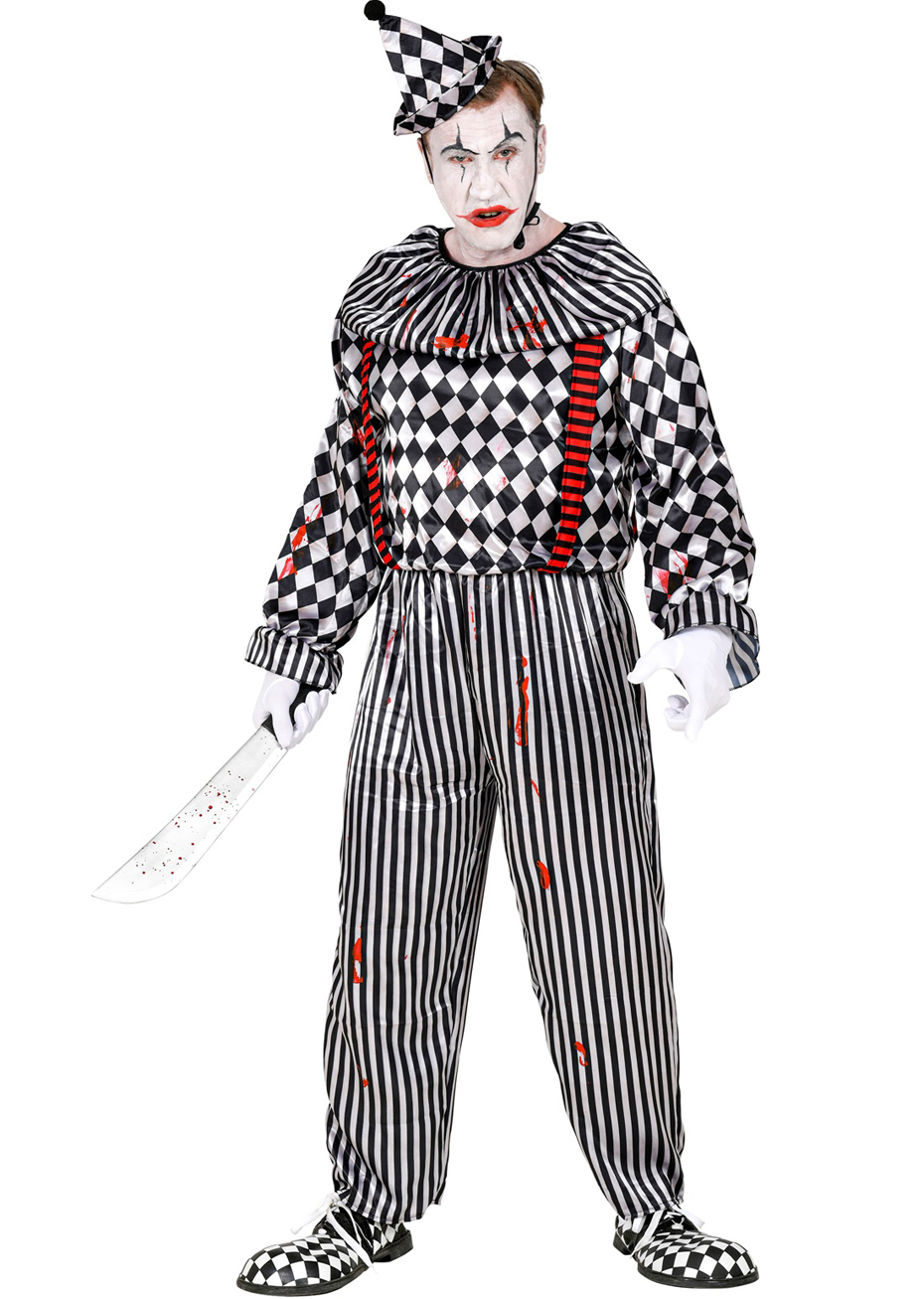 Déguisement clown Arlequin d'Halloween homme noir, achat de