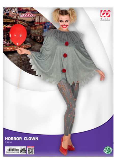 cape de clown, poncho de clown, cape halloween clown, Cape Poncho de Clown