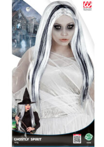 perruque blanche, perruque sorcière, perruque fantôme, perruque halloween