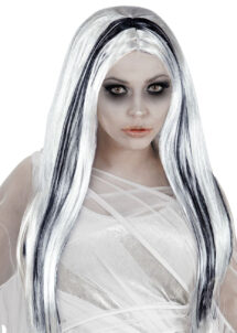 perruque blanche, perruque sorcière, perruque fantôme, perruque halloween