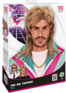 perruque mulet homme, perruque années 80, perruque disco