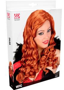perruque rousse femme, perruque rousse bouclées, perruque rousse longue