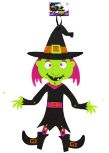 sorcière en feutrine, décos halloween, décoration halloween pour enfant