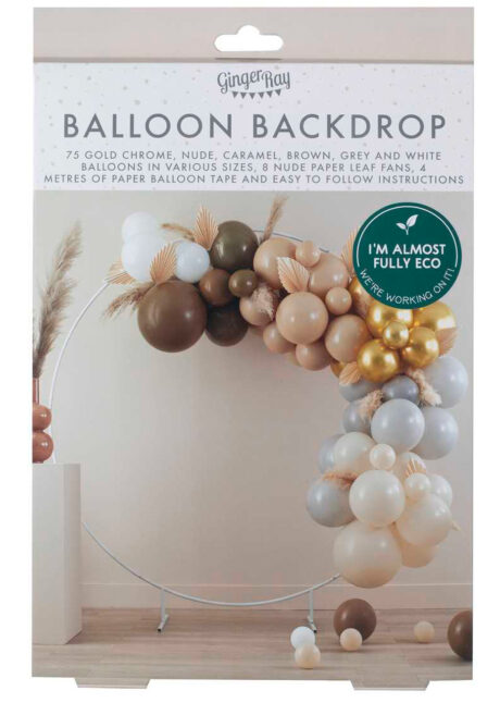 arche de ballons, ginger ray, guirlande de ballons, décors de ballons, Arche Guirlande de Ballons, Taupe, Caramel, Nude, Gold, Ginger Ray