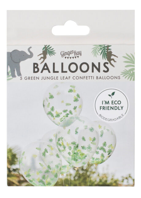 ballons confettis jungle, ginger ray, ballons confettis hélium, bouquet ballons, Bouquet de Ballons, Confettis Jungle, Ginger Ray