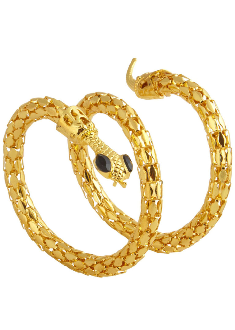 Bracelet Égyptien Serpent Doré - Bijou Fantaisie Cléopâtre - Fête à Thème Et Carnaval