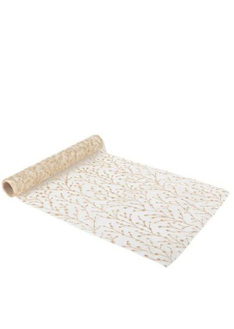 chemin de table champagne, chemin de table organza, chemin de table Noël, Chemin de Table Organza, Brindilles Champagne