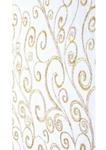 chemin de table noël, chemin de table organza, chemin de table paillettes dorées, Chemin de Table Organza, Arabesques Dorées