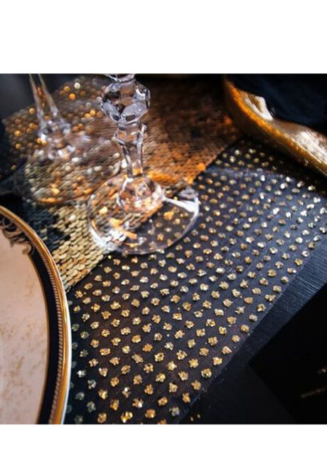 chemin de table organza doré, chemin de table noël, Chemin de Table Organza, Doré Glitter