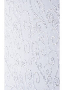 chemin de table noël, chemin de table organza, chemin de table paillettes argent, Chemin de Table Organza, Arabesques Argent