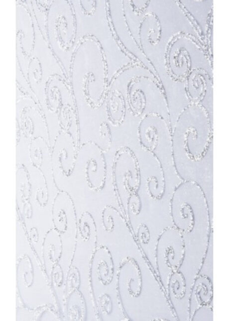 chemin de table noël, chemin de table organza, chemin de table paillettes argent, Chemin de Table Organza, Arabesques Argent