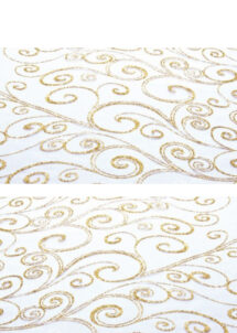 chemin de table noël, chemin de table organza, chemin de table paillettes dorées, Chemin de Table Organza, Arabesques Dorées