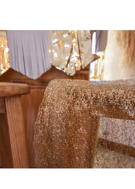 chemin de table organza doré, chemin de table noël, Chemin de Table, Poussière de Paillettes Dorées