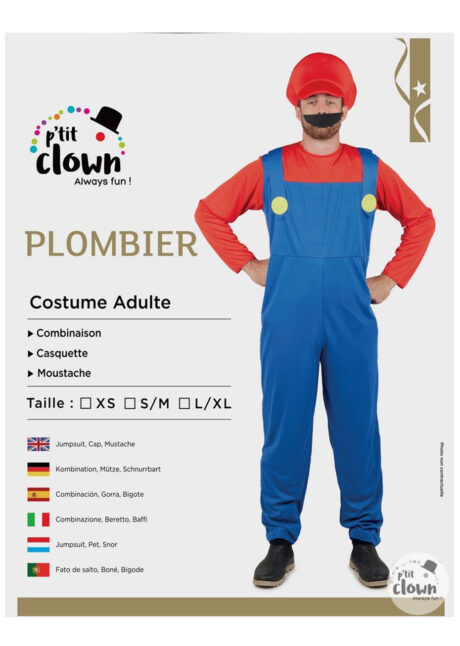 Costume Mario et Luigi Enfant Adulte Casquette Gants Moustache