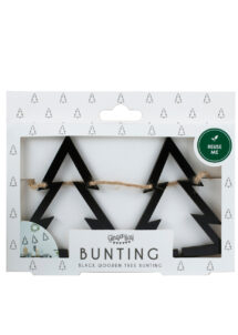 guirlande sapin, guirlande sapin bois, ginger ray, guirlande noel originale, guirlande noel sapins noirs